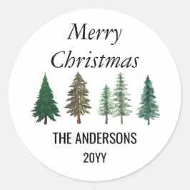 Adesivo Floresta de Inverno Pinheiros Elegantes Natal