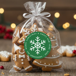 Adesivo Floresta de Natal Verde Branco Floco de Neve Féria