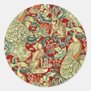 Adesivo Floresta de Padrão Vermelho William Morris