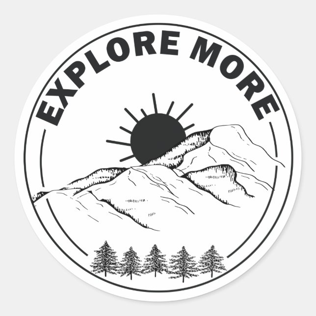 Adesivo Floresta de pinheiros com paisagem mínima (Frente)