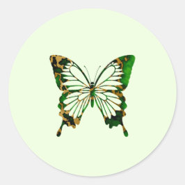 Adesivo Floresta Elegante Verde e Borboleta Marble Dourada