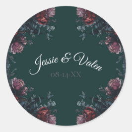 Adesivo Floresta Escura Verde Casamento Elegante Maroon Ma