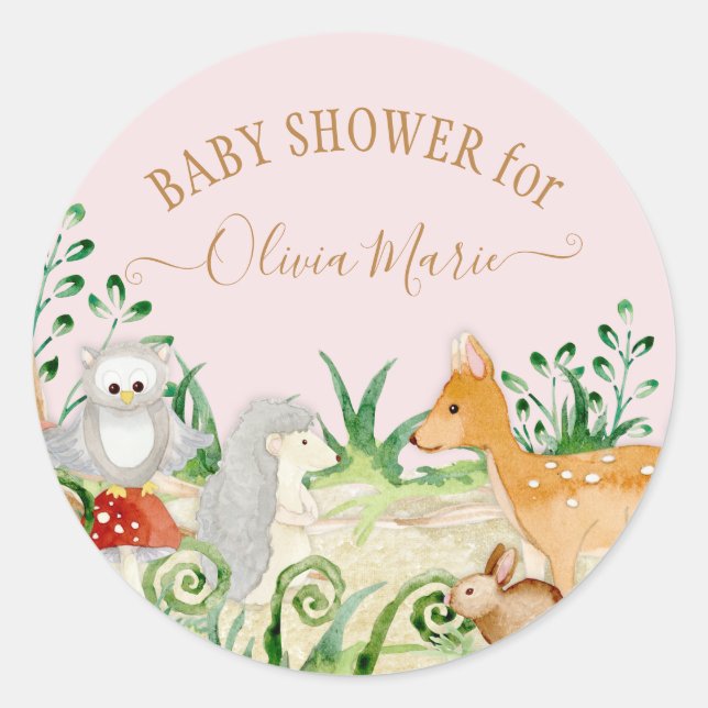 Adesivo Floresta Florestal Animal Rosa-Rosa-Cerveja-Raposa (Frente)