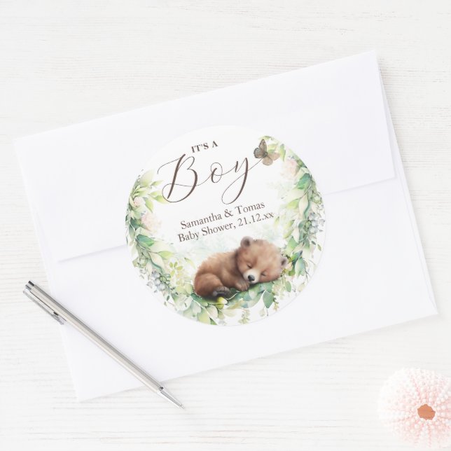 Adesivo Floresta Florestal Chá de Bebê Verde (Envelope)