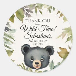 Adesivo Floresta Negra De Urso Negra Muito Obrigado Aniver