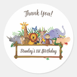 Adesivo Floresta Selgle Safari Obrigado Aniversário