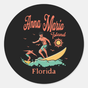 Adesivo Flórida Anna Maria Island Fl Surfista Surfando Pes