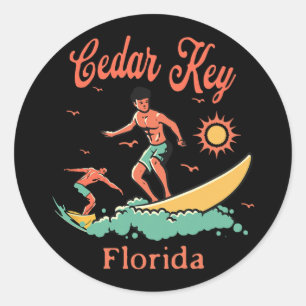 Adesivo Florida Cedar Key Fl Surfista Surfe Pescaria Passe