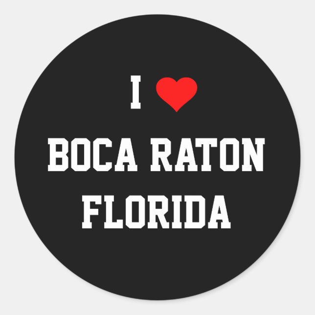 Adesivo FLORIDA: Eu Amo Boca Raton, Flórida (Frente)