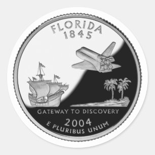 Adesivo Flórida State Faux Quarter