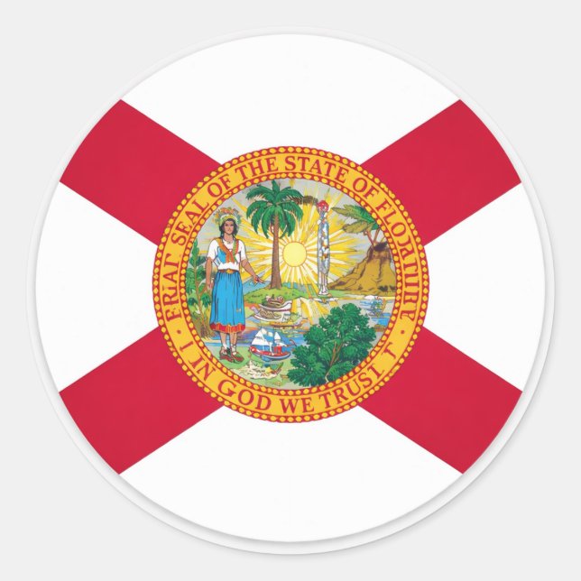 Adesivo Florida State Flag – Official Seal Patriotic (Frente)