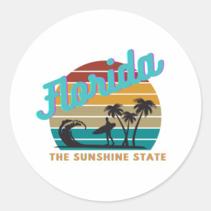 Adesivo Florida State Retro Vintage Sunset