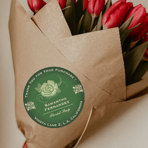Adesivo Florist Rosa Flor Olive Green & Beige Business
