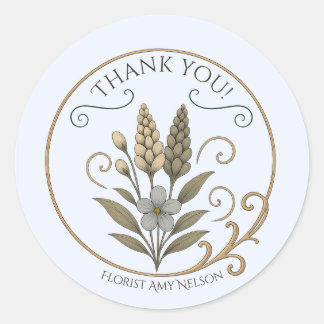 Adesivo Florist vintage floral, thank you label-sticker