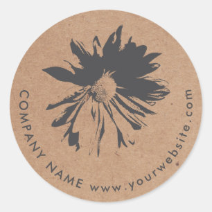 Adesivo Florista cinzento simples elegante do papel de