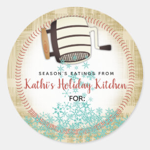 Adesivo Flour sifter floco de neve assado personalizado