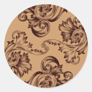 Adesivo Flourish do vintage (Brown escuro)