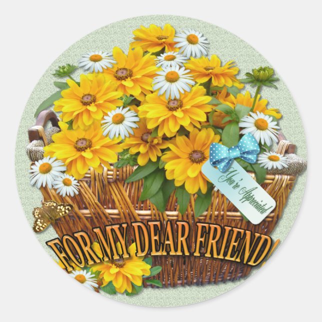 Adesivo Flower Basket ~ Round Sticker (Frente)