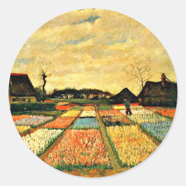 Adesivo Flower Beds na Holanda por Vincent van Gogh (Frente)