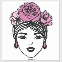 Adesivo Flower Crown Messy Bun Sticker – Pink Floral Hair 