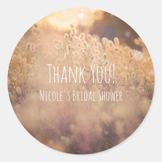 Adesivo Flower Field Rustic Country Weding Favor (Frente)