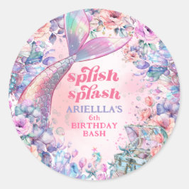 Adesivo Flower Glitter Mermaid Tail 6th Birthday