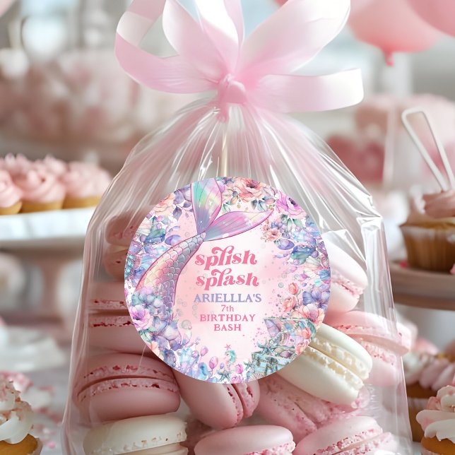 Adesivo Flower Glitter Mermaid Tail 7th Birthday (Criador carregado)