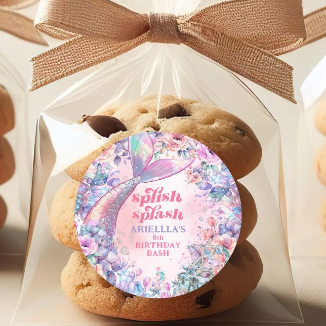 Adesivo Flower Glitter Mermaid Tail 8th Birthday (Criador carregado)