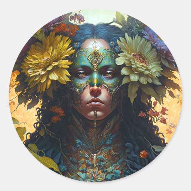 Adesivo Flower Goddese Fantasy Art (Frente)