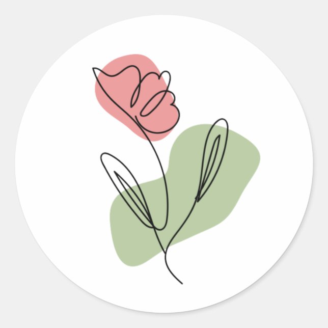 Adesivo Flower Line Art (Frente)