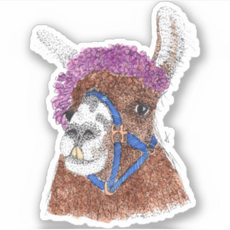 Adesivo Flower Llama