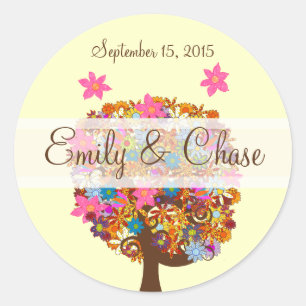 Adesivo Flower Love Tree Pink Flower Wedals