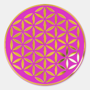 Adesivo Flower Of Life - Gold 1 stamp magenta