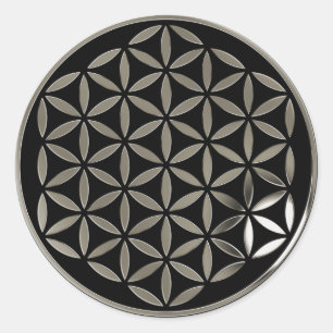 Adesivo Flower Of Life - Silver 1 stamp   black