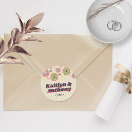 Adesivo Flower Power 70's Retro Groovy Wedding