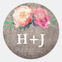 Flower Rustic Flower Envelope Seals