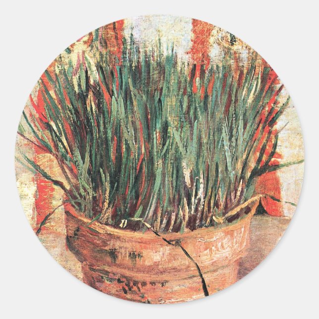 Adesivo Flowerpot da Vida Estável com Cebolinhos por Vince (Frente)