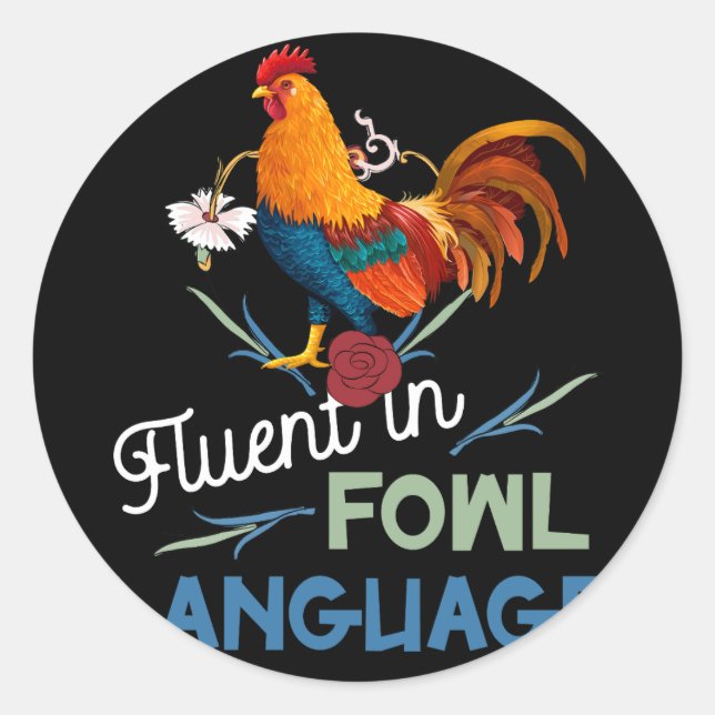 Adesivo Fluente Em Língua Fowl Engraçado Pintura Louca Nov (Frente)