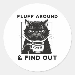 Adesivo Fluff Em Torno De Engraçada Gata Sarcástica Que Di