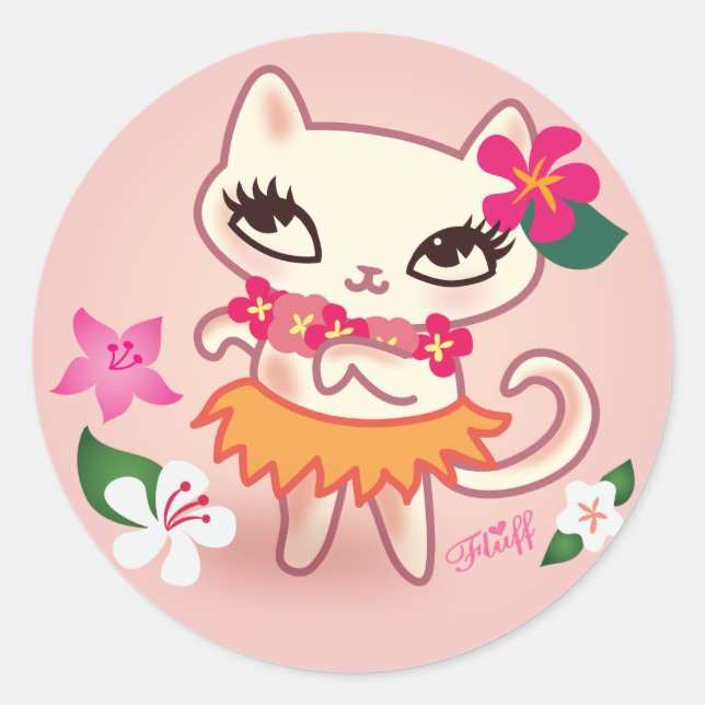 Adesivo Fluff Hula Cat Sticker (Frente)