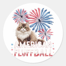Adesivo Fluffball Americano - Vinheta Gato