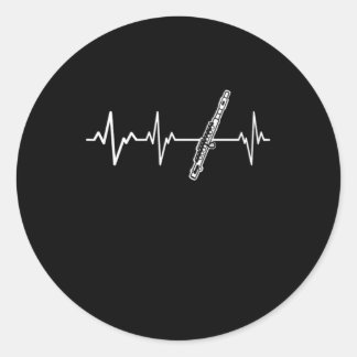 Adesivo Flutist Clássico Flute Heartbeat Idea