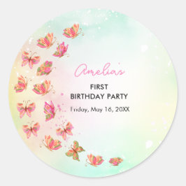 Adesivo Flutter Kiss Butterfly Girl 1st Birthday