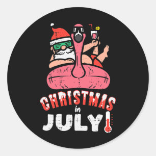 Adesivo Flutuador de piscina Flamingo Papai Noel Natal em