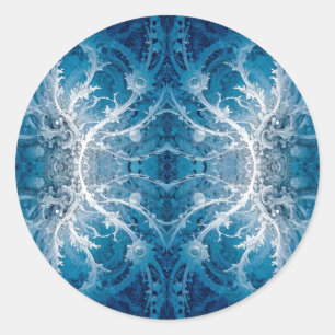 Adesivo Fluxo Cósmico Sagrado - Simetria de Prata Azul