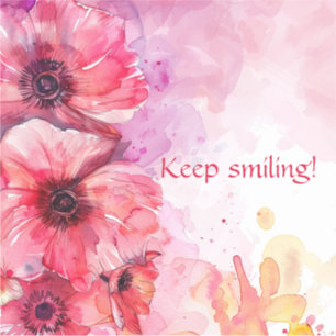 Adesivo Fluxo floral vibrante com aquarela