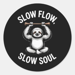 Adesivo Fluxo Lento Alma Lenta Ioga Meditação Sloth _2