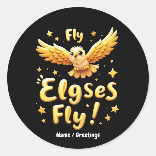Adesivo Fly Elgs Fly Inspirational Eagle Art (Frente)
