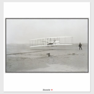 Adesivo Flyer dos Irmãos Wright Primeiro Vôo de Avião Avia