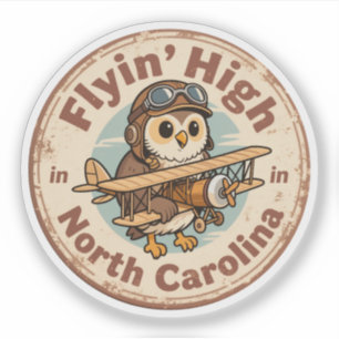 Adesivo Flyin’ High_ North Carolina Aviation-Themed Artwor